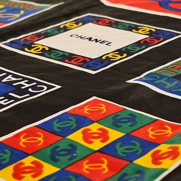 Vintage CHANEL CC Squares Scarf - Picture 5 of 7